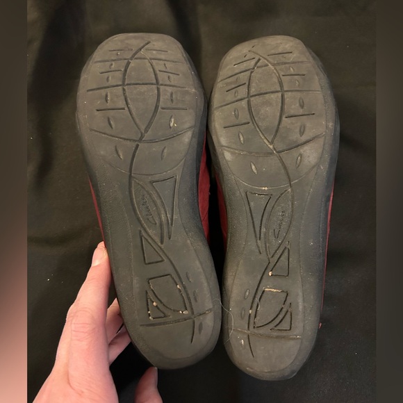 Clarks Bendables Raisin Purple Brown Leather Mary Jane Heels Shoes size 6 - Picture 10 of 10